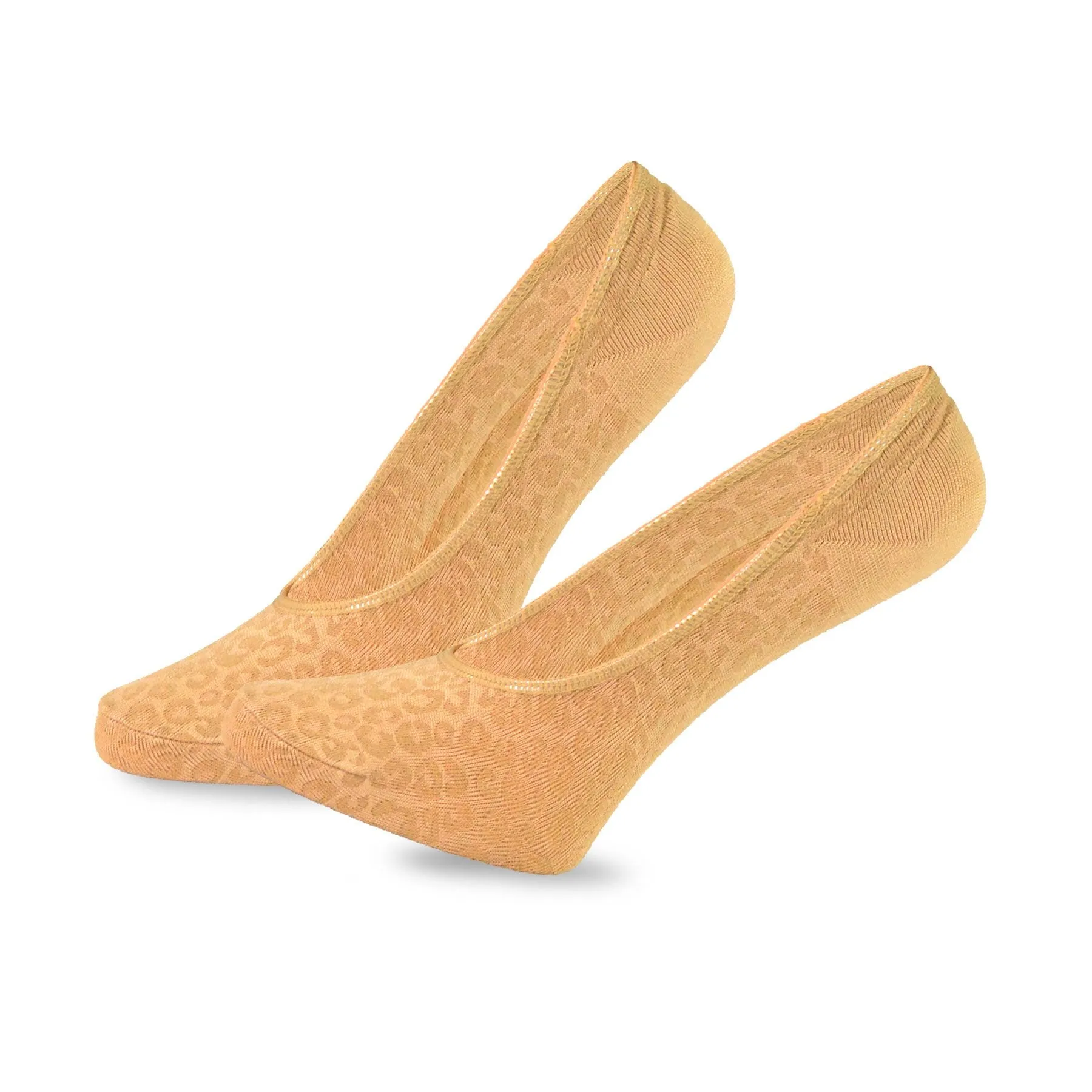 TeeHee Socks Women's Casual Nylon No Show Beige Assorted 5-Pack (11791)