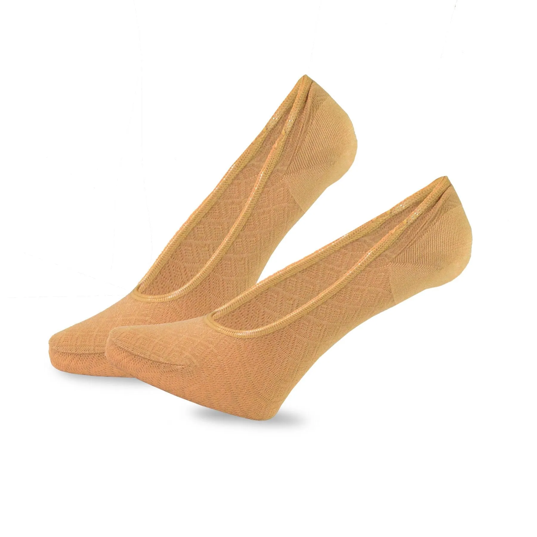 TeeHee Socks Women's Casual Nylon No Show Beige Assorted 5-Pack (11791)