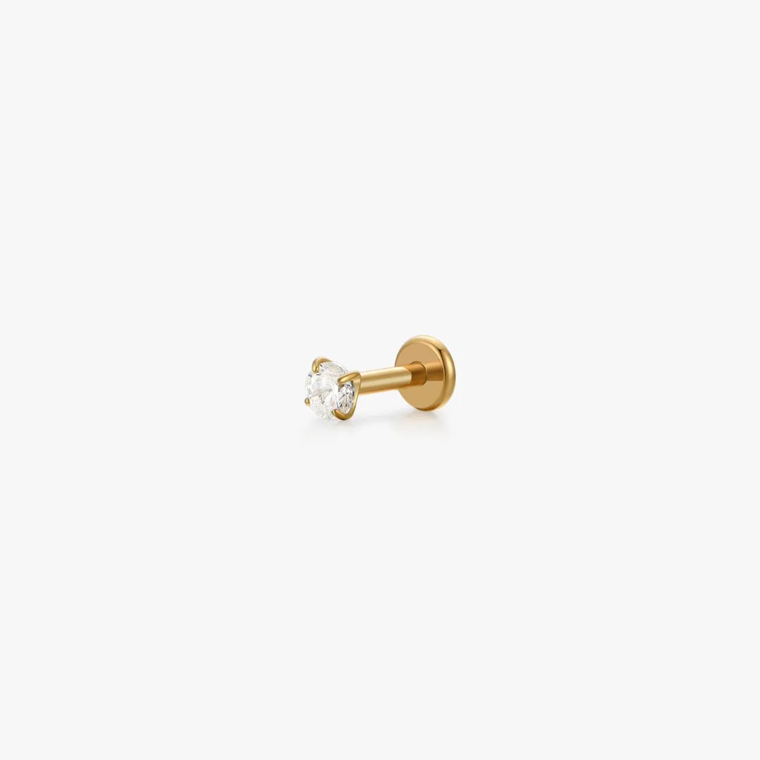 Titanium CZ Flat Back Stud (Single)