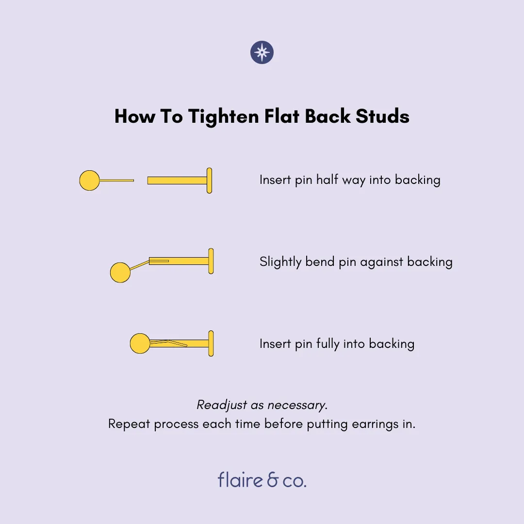 Titanium CZ Flat Back Stud (Single)