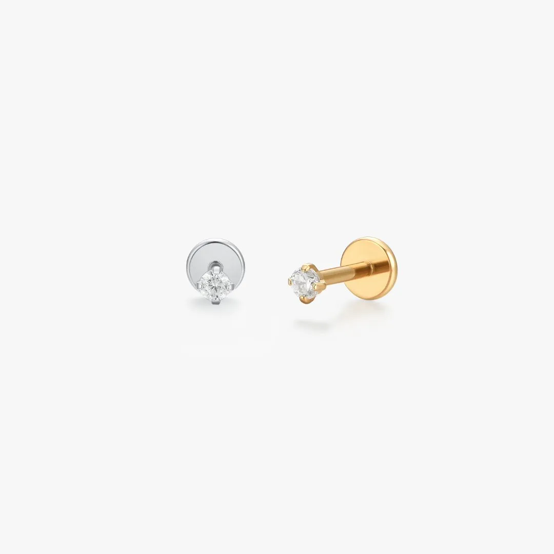 Titanium CZ Flat Back Stud (Single)