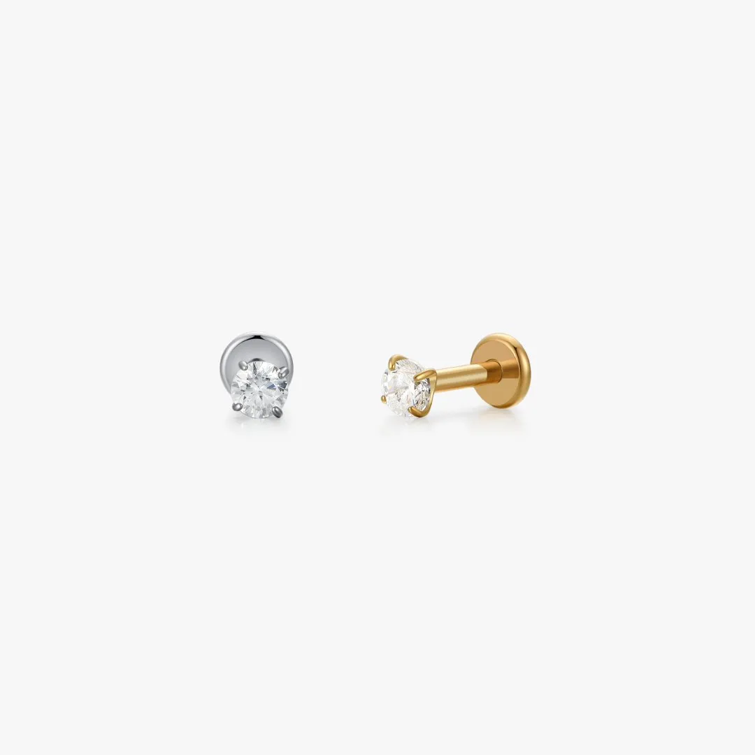 Titanium CZ Flat Back Stud (Single)
