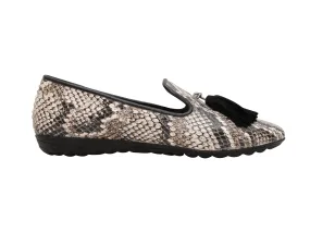 White & Black Giuseppe Zanotti Python Tassel Loafers Size 37.5