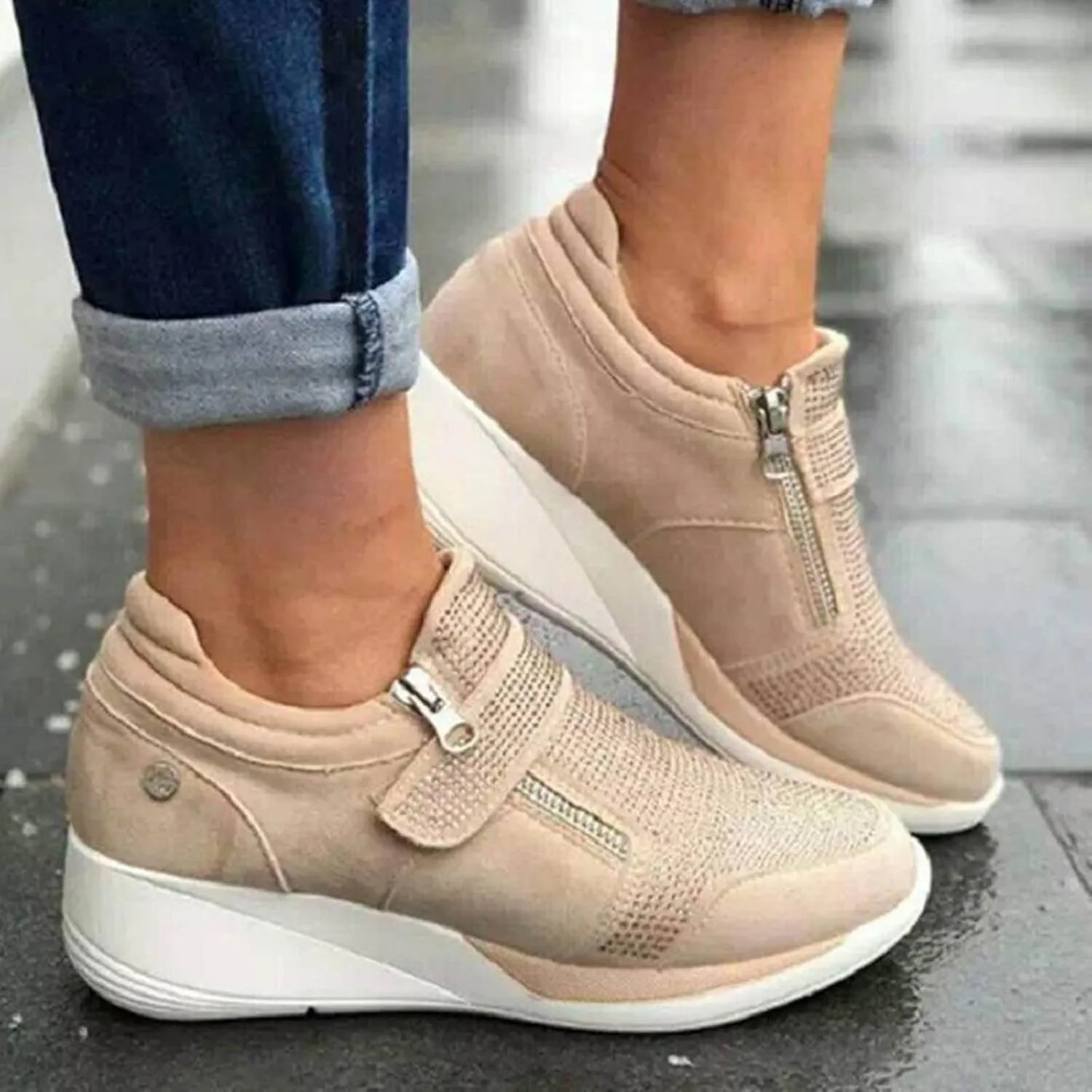 Women Walking Shoes with Arch Support Orthopedic Shoes for Women Comfortable Running Shoes Breathable Mesh Womens Slip On Sneakers Tennis Shoes Lightweight Casual Air Cushion Sneakers