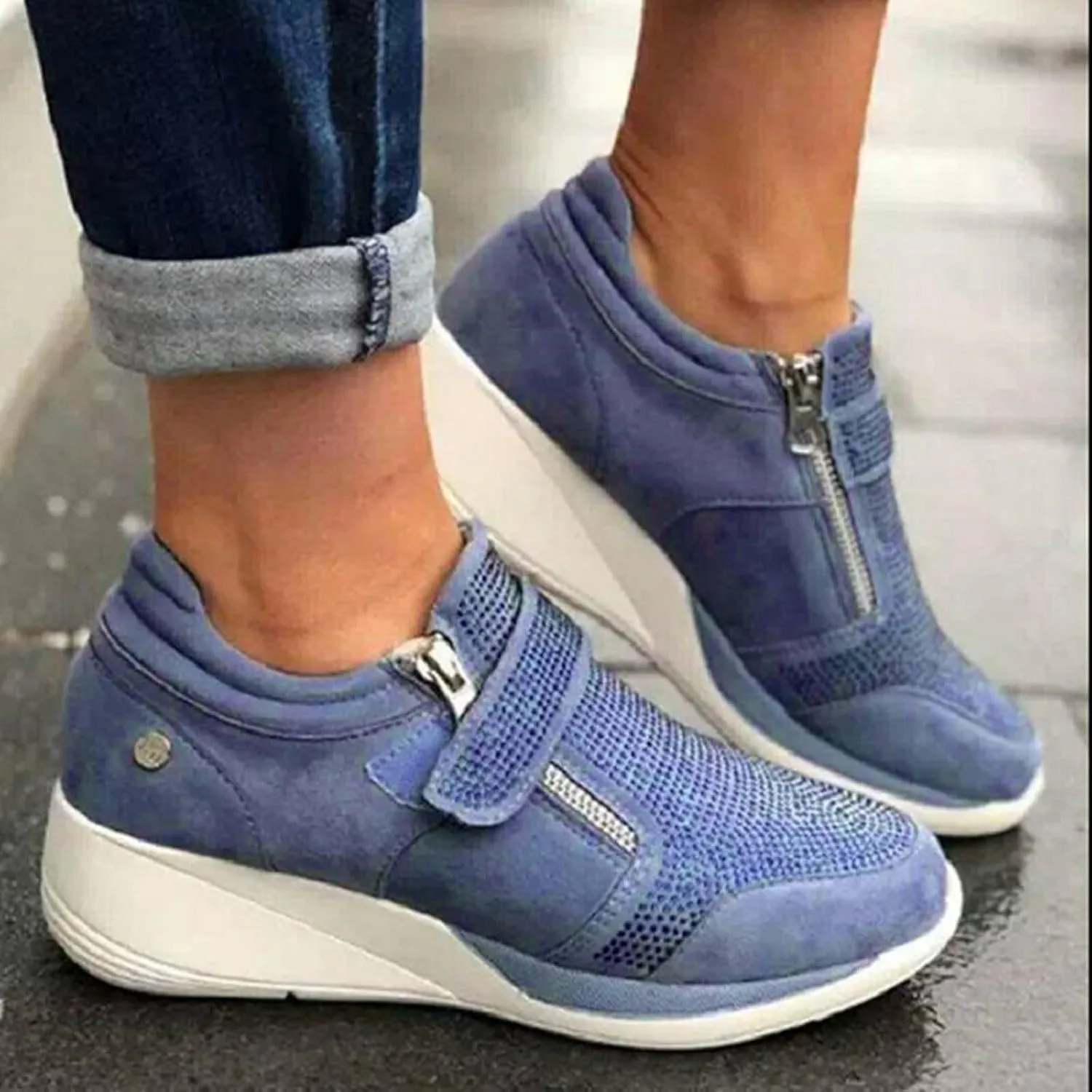 Women Walking Shoes with Arch Support Orthopedic Shoes for Women Comfortable Running Shoes Breathable Mesh Womens Slip On Sneakers Tennis Shoes Lightweight Casual Air Cushion Sneakers