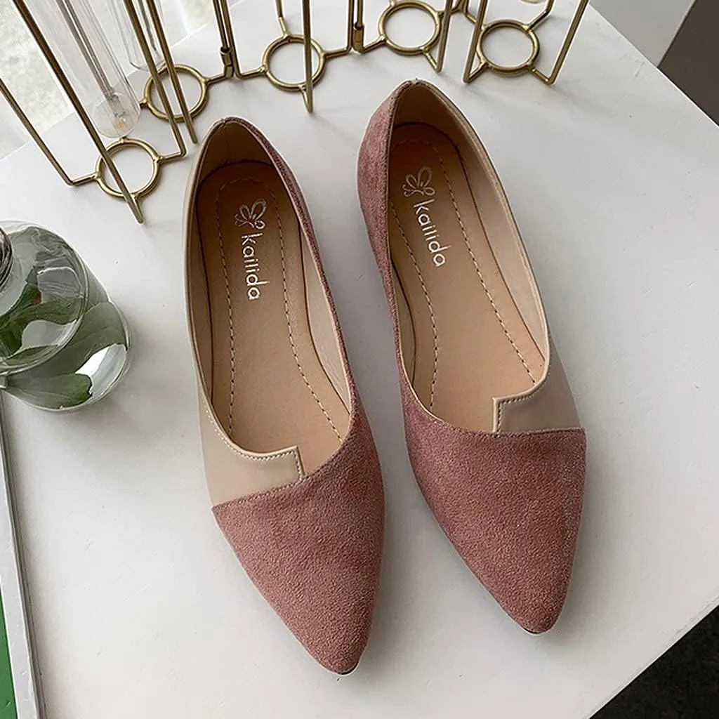 Women's Flats Classic Pointed Toe Ballet Flats Casual Comfort Slip On Flats Shoes Versatile Dress Shoes for Women