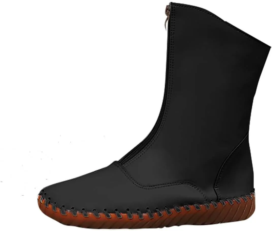 Women's Low Heel Chelsea Ankle Boots Fashion Slip On Elastic Fall Booties Shoes Sneakers Workout Footwear