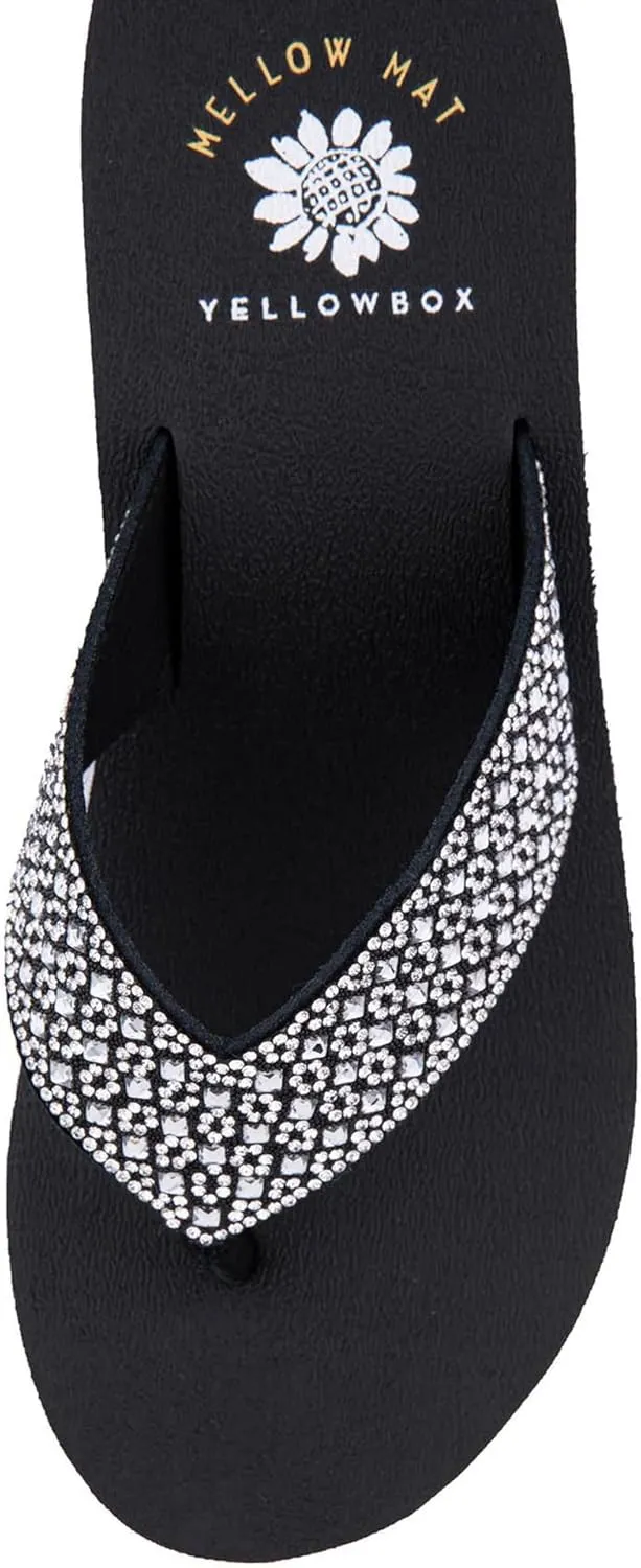 Yellow Box Women's Wyle Wedge Sandal, Round Toe, Medium-High 2.5 Inch Heel, 1 Inch Platform Comfortable Flip-Flop