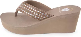 Yellow Box Women's Wyle Wedge Sandal, Round Toe, Medium-High 2.5 Inch Heel, 1 Inch Platform Comfortable Flip-Flop