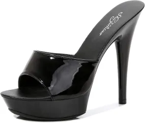YIYA High Heeled Mules for Women Open Toe Stilettos Sandals Summer Platform High Heels Slides Dress Party Backless Shoes